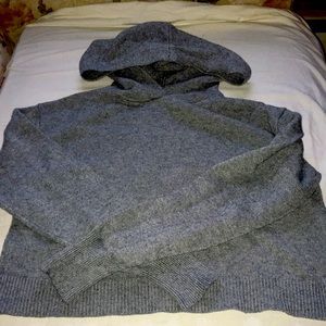 Poof New York SMALL grey gray sweater w hoodie EUC